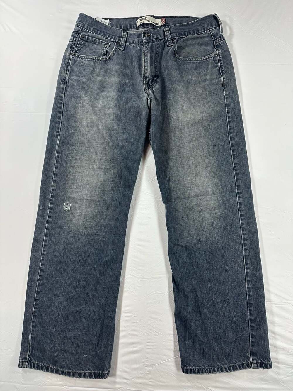 Levi's 569 Loose Straight Jeans Mens 32x30 Dark Wash Distressed Faded